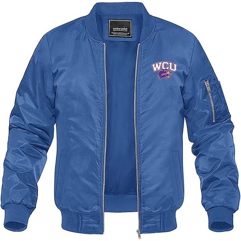 Men's Western Carolina Catamounts Lightweight Bomber Jacket Windbreaker Softshell Varsity Jacket Coat